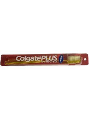 Colgate Plus Dual Bristle Head Child Toothbrush Yellow Sealed USA Vintage